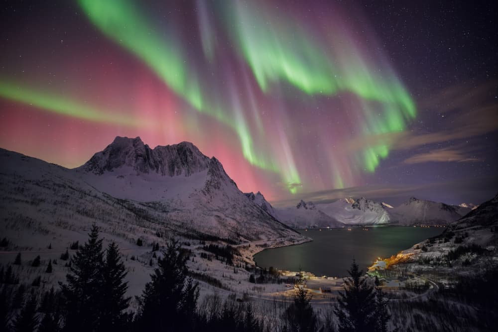 Northern Lights Fjord by Pilar Hm — canvas wall art