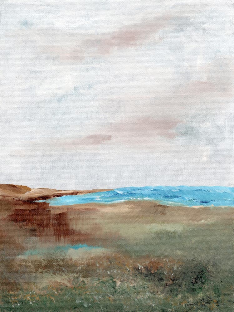 Serene Beach Landscape by Nikita Jariwala — canvas wall art