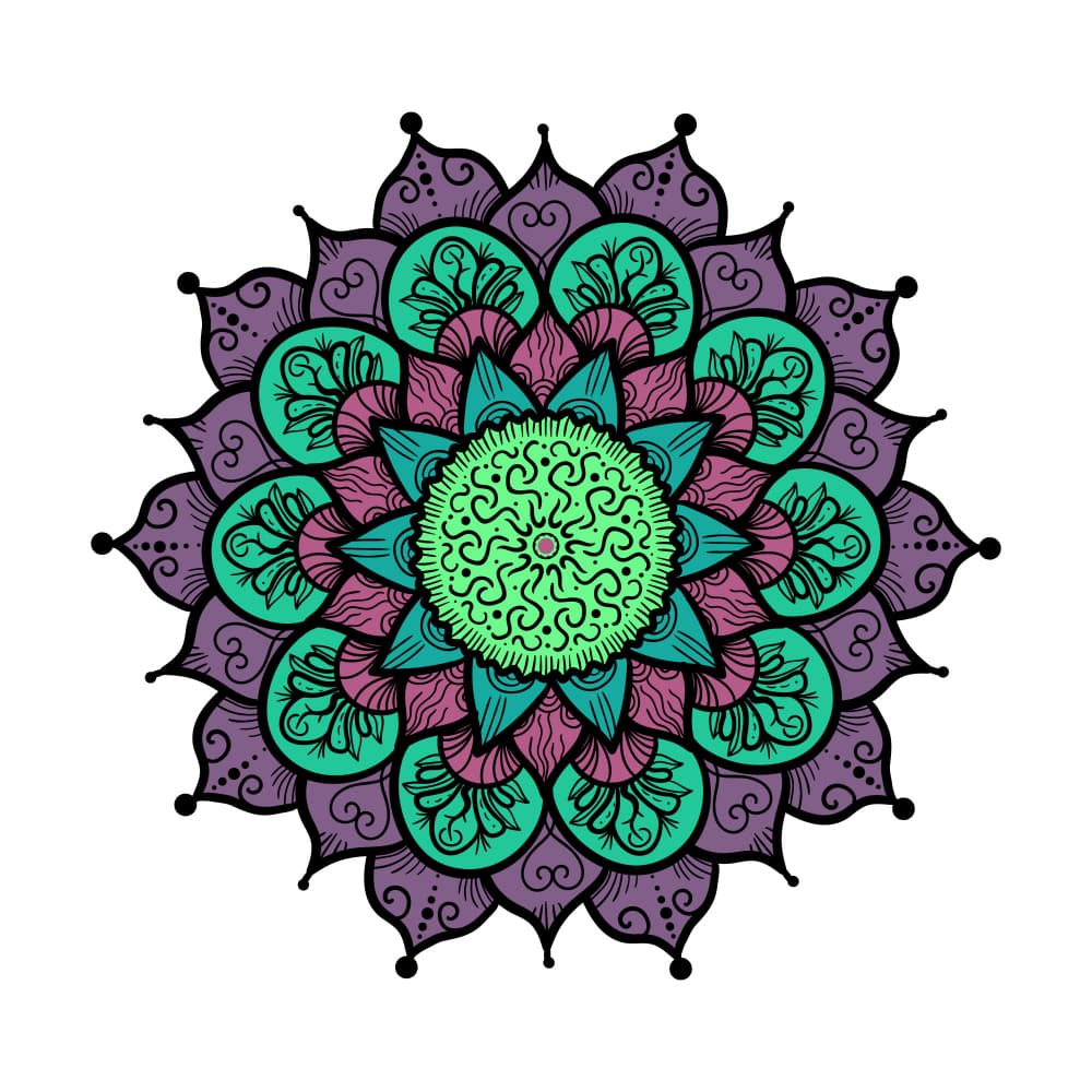 Vibrant Mandala Bloom by Marika Barsrsind — canvas wall art