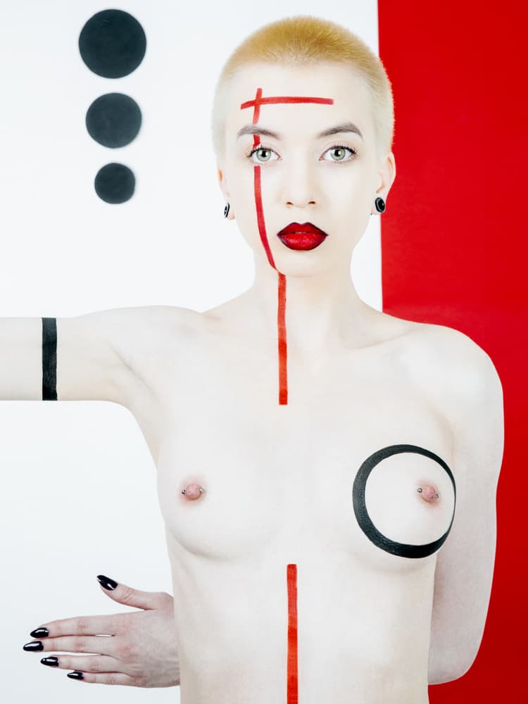 Striking Geometric Portrait by Photographer — canvas wall art