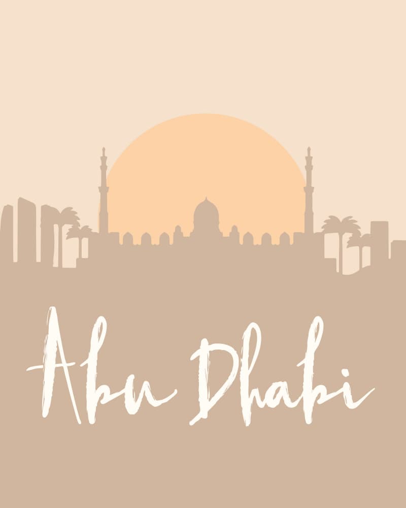 Abu Dhabi Sunset Skyline by Emiliano Deificus — canvas wall art