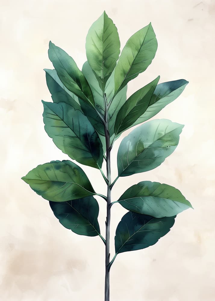 Botanical Green Branch by Justyna Jaszke — canvas wall art