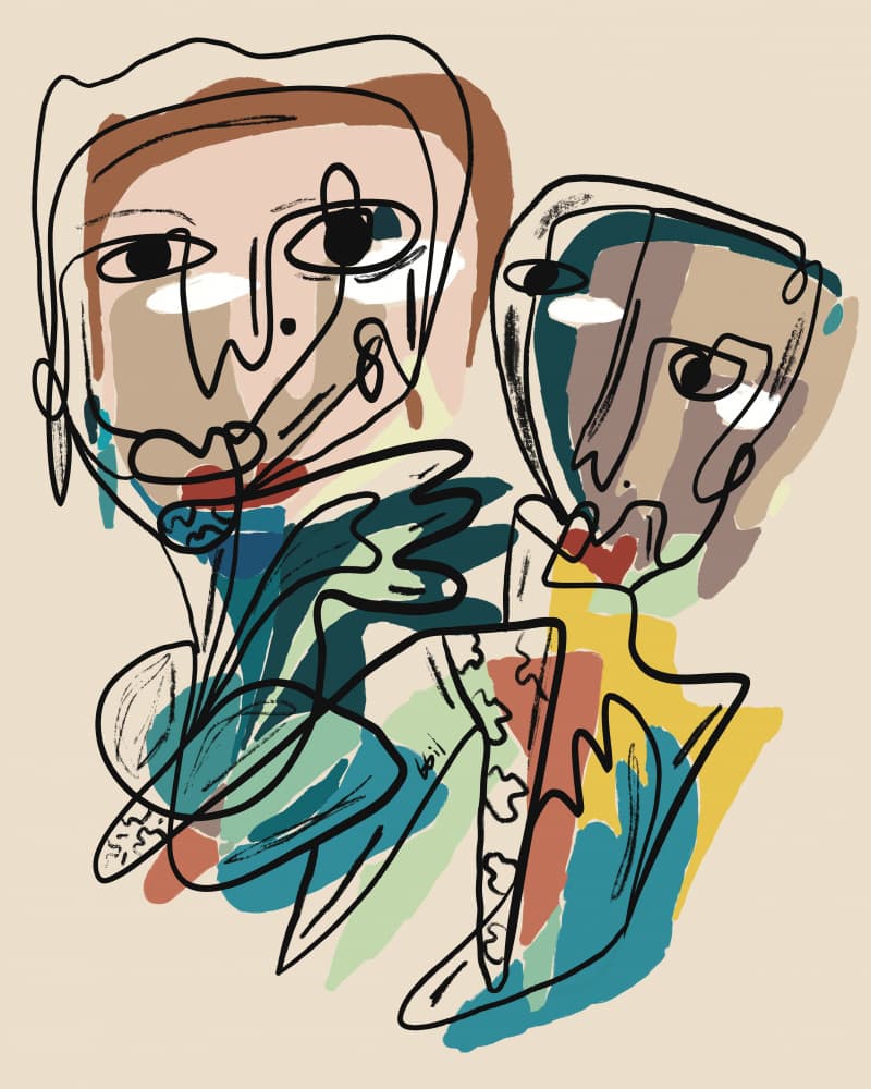 Modern Abstract Figures by GIovanna Gil Alves — canvas wall art