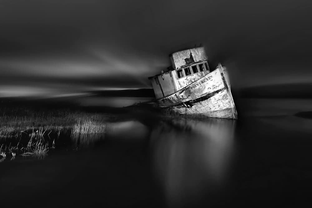 Abandoned Shipwreck Reflection by Annie Poreider — canvas wall art