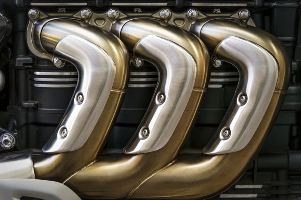 Motorcycle Exhaust Detail by Stephan Rückert — canvas wall art