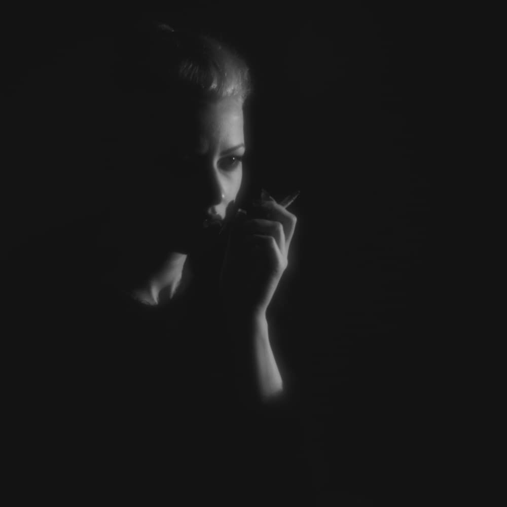 Pensive Noir Woman by Mel Brackstone — canvas wall art