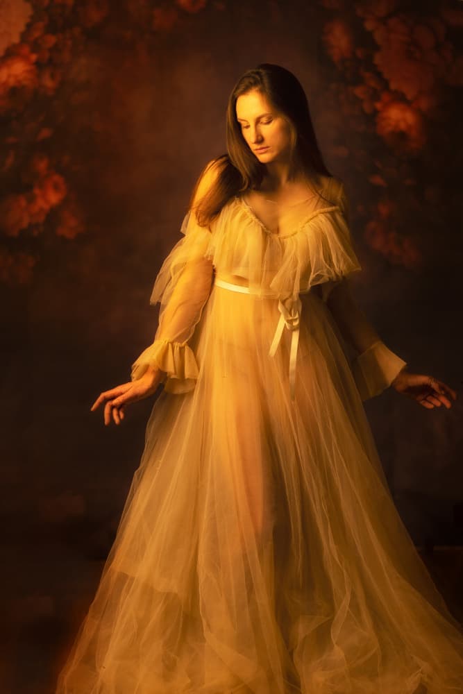 Golden Flowing Elegance by Amnon Eichelberg — canvas wall art