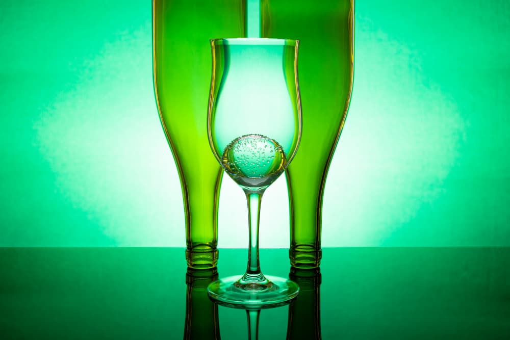Green Glass Still Life by Azriel Yakubovitch — canvas wall art