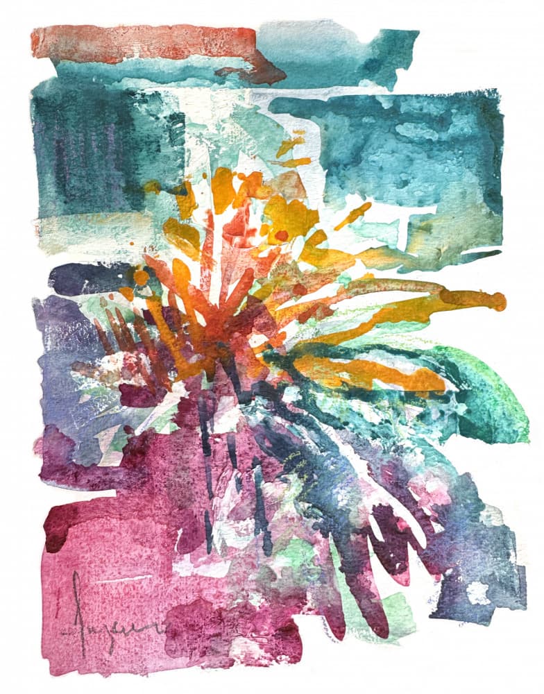 Orchid Passion Watercolor by Dorothy Fagan — canvas wall art