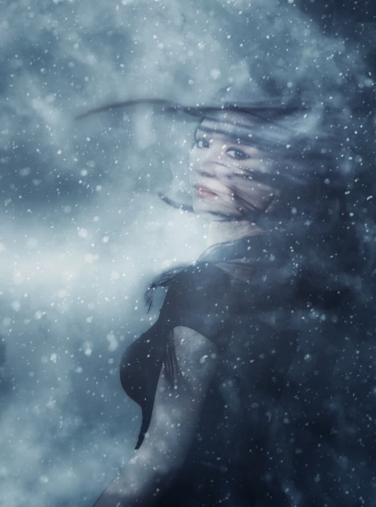 Winter Storm Woman by Nguyen Tan Tuan — canvas wall art