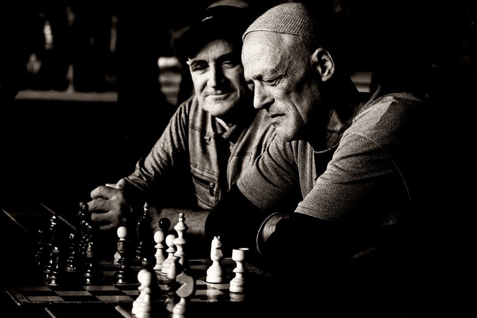Focused Chess Players by S.C. — canvas wall art