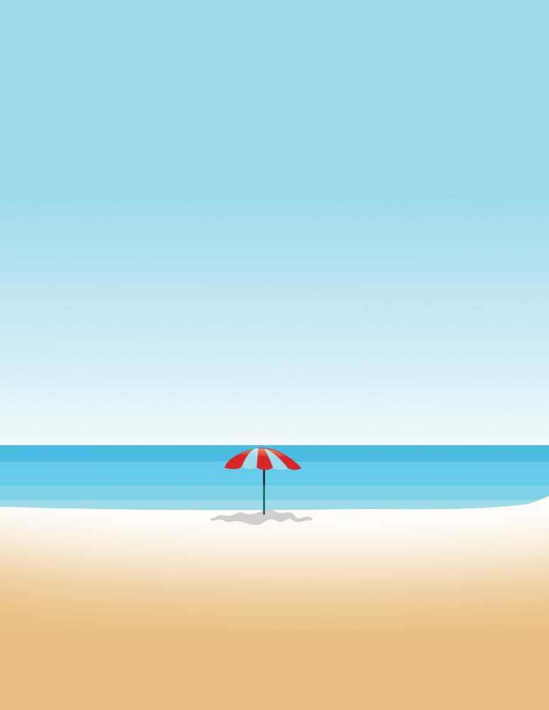 Beach Umbrella Serenity by Nicholas — canvas wall art