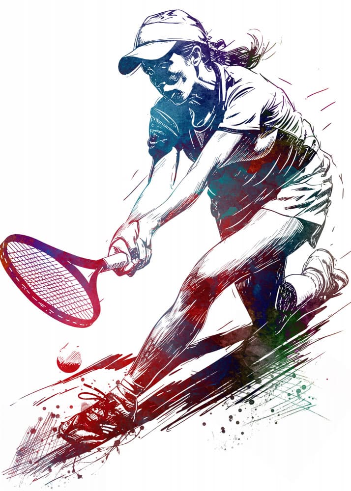 Vibrant Tennis Player by Justyna Jaszke — canvas wall art