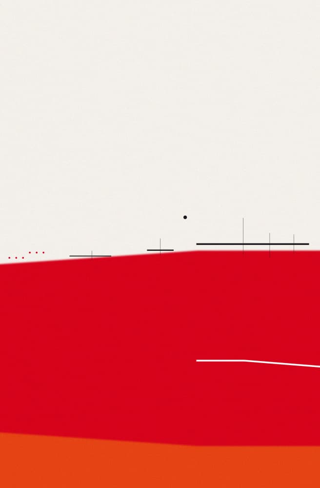 Minimal Red Horizon by Rafa Mateo — canvas wall art