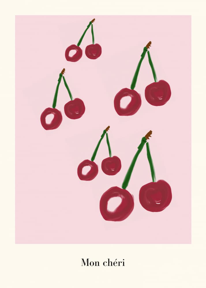 Cherries Mon Chéri by Merel Takken — canvas wall art