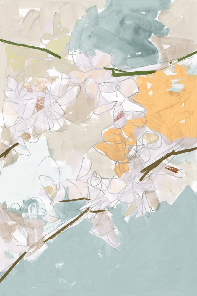 Abstract Floral Serenity by cartissi — canvas wall art