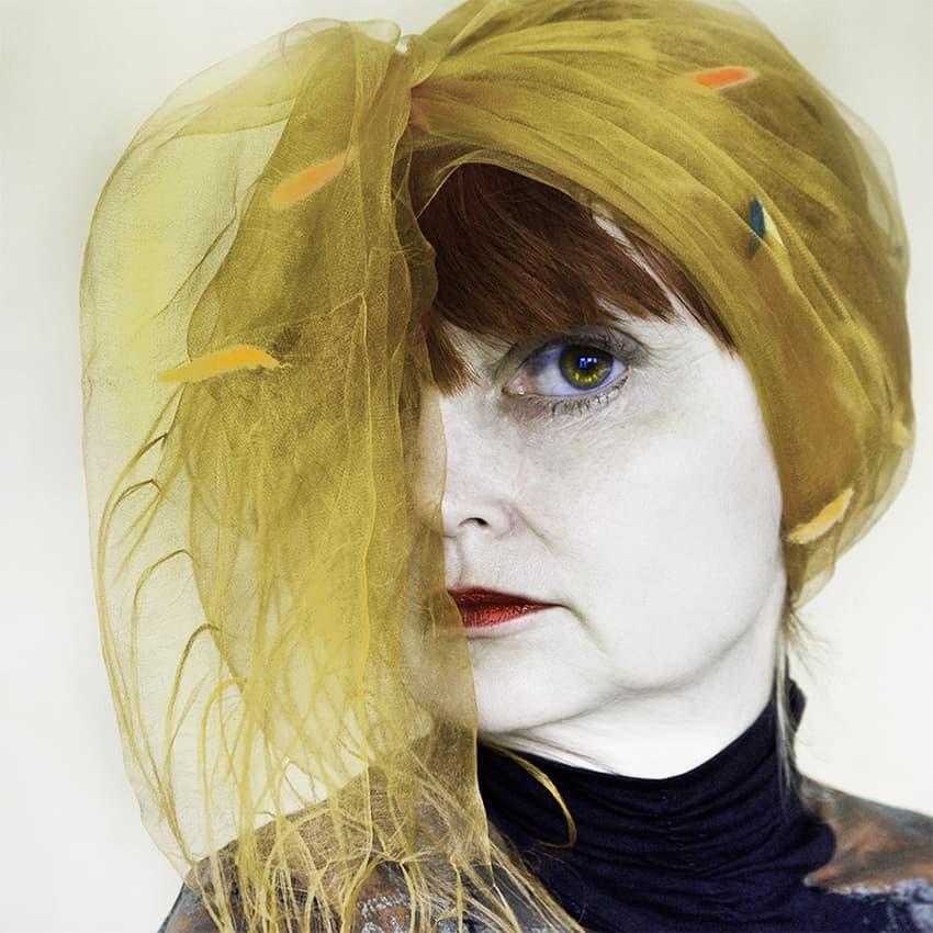 Golden Veil Portrait by Angelika Martha Himburg — canvas wall art