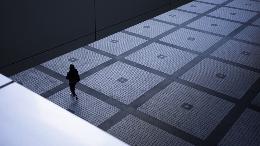 Solitary Urban Walk by kimny — canvas wall art