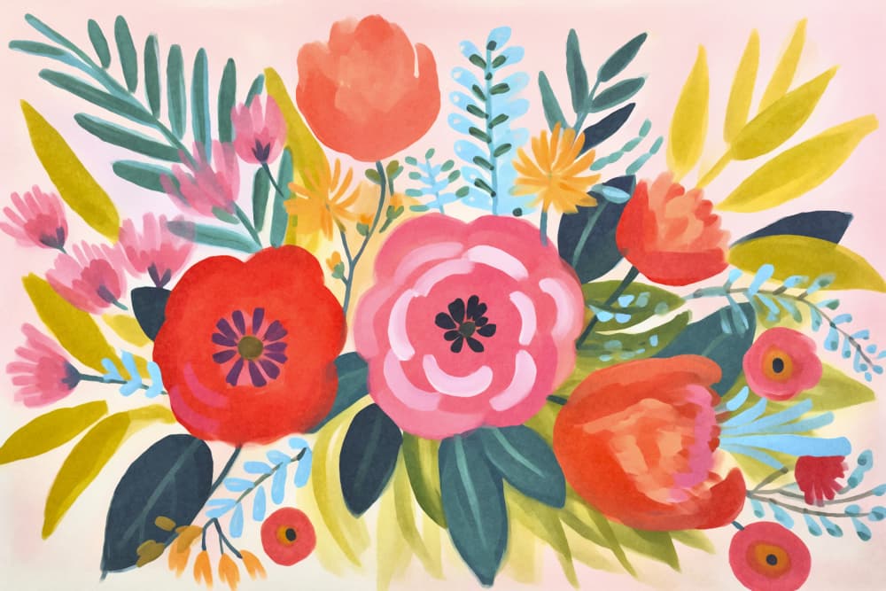 Vibrant Floral Bouquet by Andrea Haase — canvas wall art