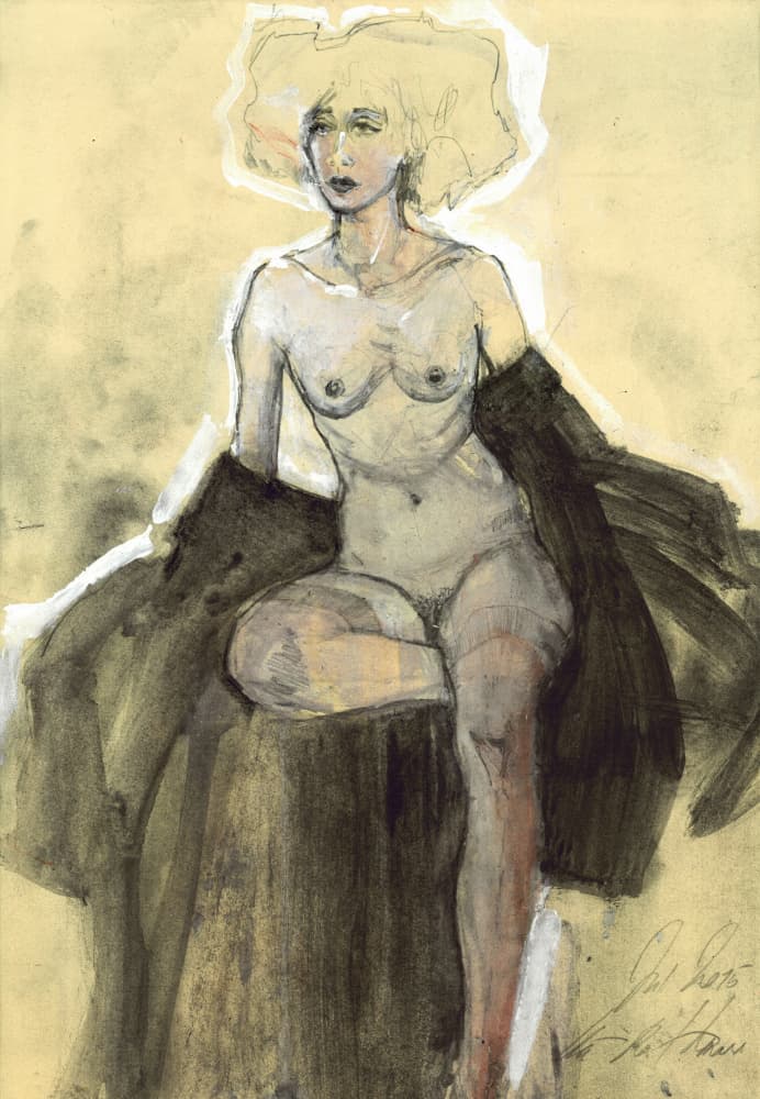 Thoughtful Nude Woman by Ute Rathmann — canvas wall art