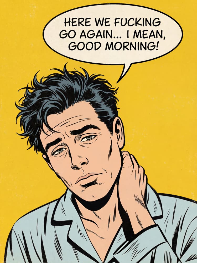 Grumpy Morning Man by Andreas Magnusson — canvas wall art