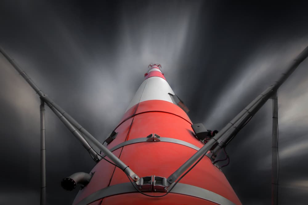 Red Cone Ascending by Hans-Wolfgang Hawerkamp — canvas wall art