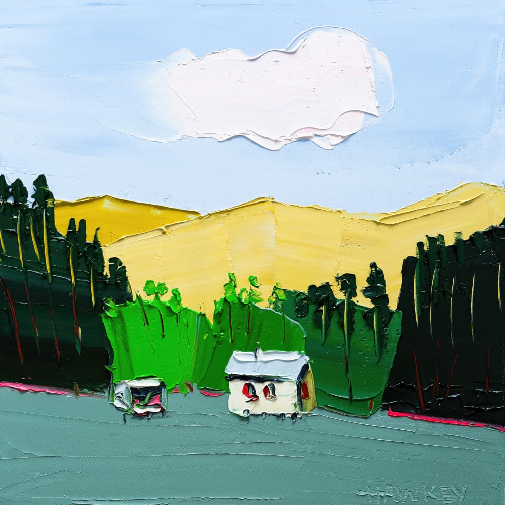 Rustic Mountain Home by Angela Hawkey — canvas wall art