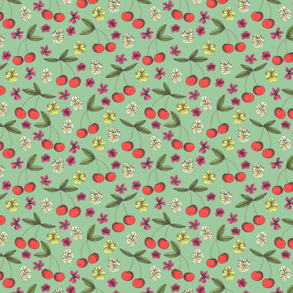 Sweet Cherry Flowers by Cecilia Battaini — canvas wall art