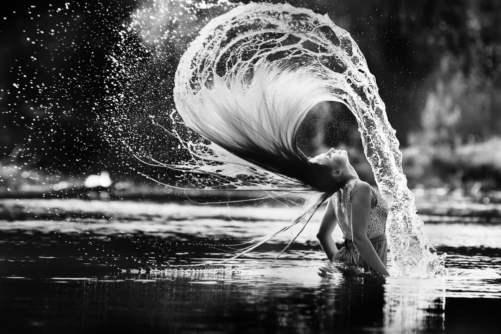 Graceful Water Hair by Natalia Zhukova — canvas wall art