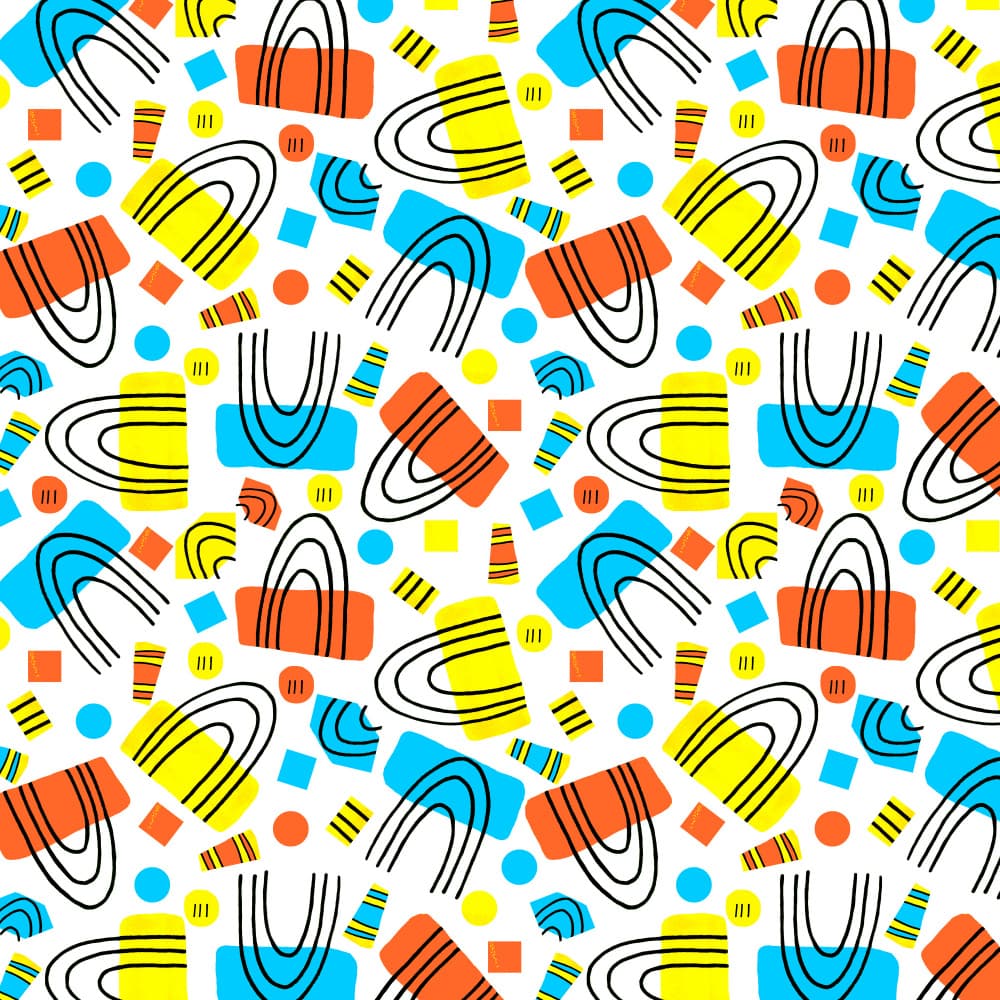 Colorful Abstract Shapes by Michele Channell — canvas wall art