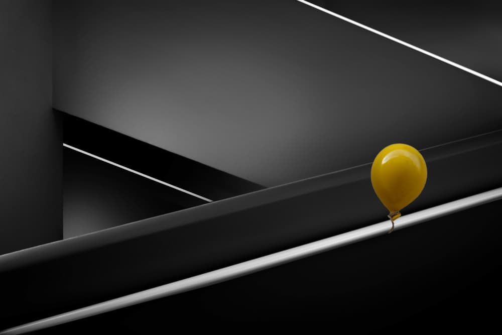 Yellow Balloon Contrast by Hans-Wolfgang Hawerkamp — canvas wall art