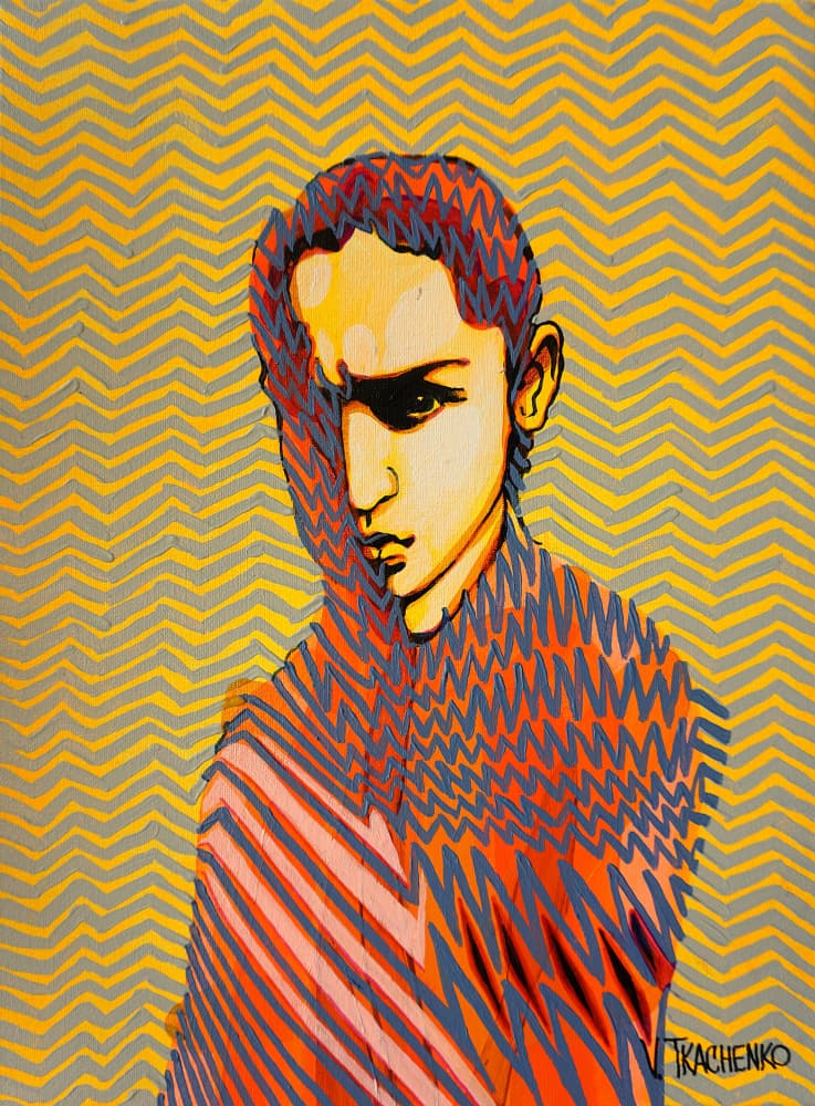 Graphic Youth Zigzag Gaze by Victor Tkachenko — canvas wall art
