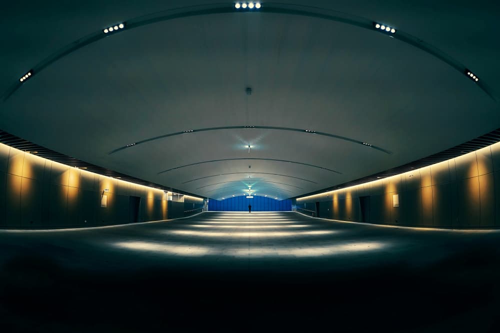 Empty Hallway Glow by MingLun Tsai (蔡明倫) — canvas wall art