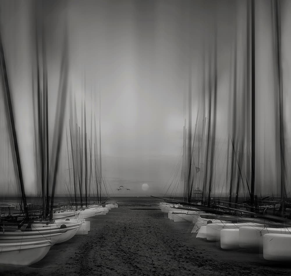 Dreamy Beach Boats by Yvette Depaepe — canvas wall art