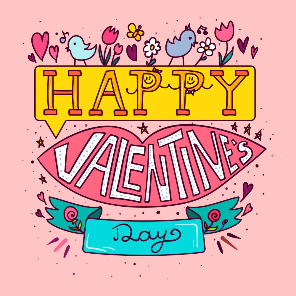 Happy Valentines Day Celebration by Marika Barsrsind — canvas wall art