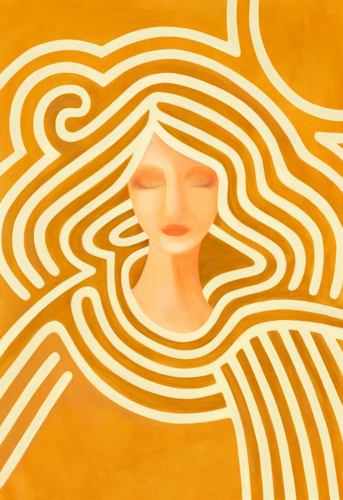 Golden Dreamer Portrait by Rosana Laiz Blursbyai — canvas wall art