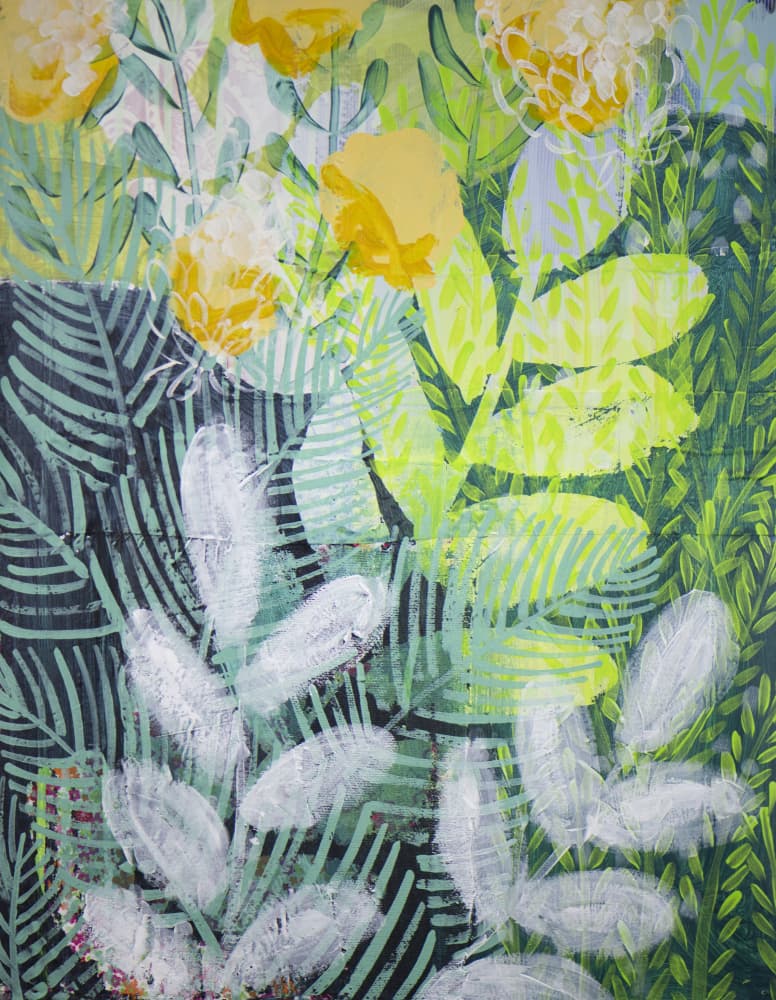 Lush Botanical Layers by Shelley Hampe — canvas wall art