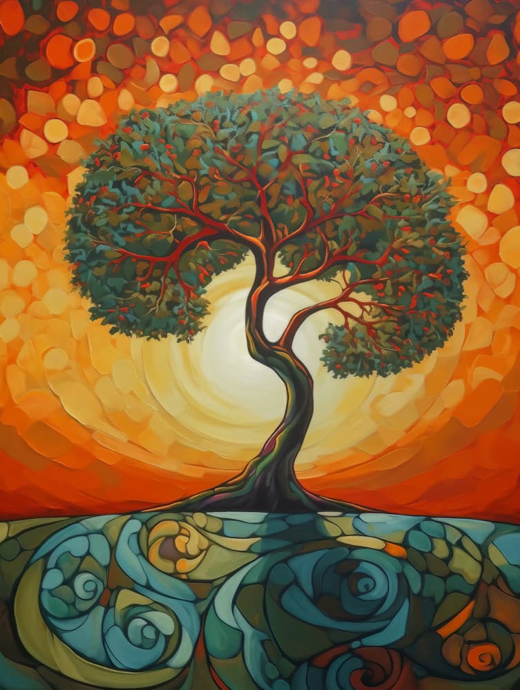 Glowing Tree Of Life by Bilge Paksoylu — canvas wall art