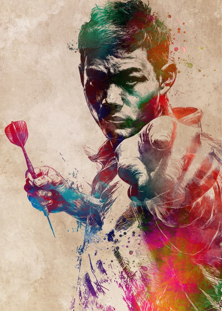 Colorful Dart Player by Justyna Jaszke — canvas wall art