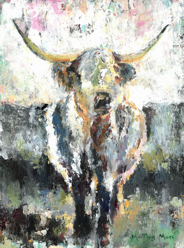 Textured Highland Cow by Matthys Moss — canvas wall art