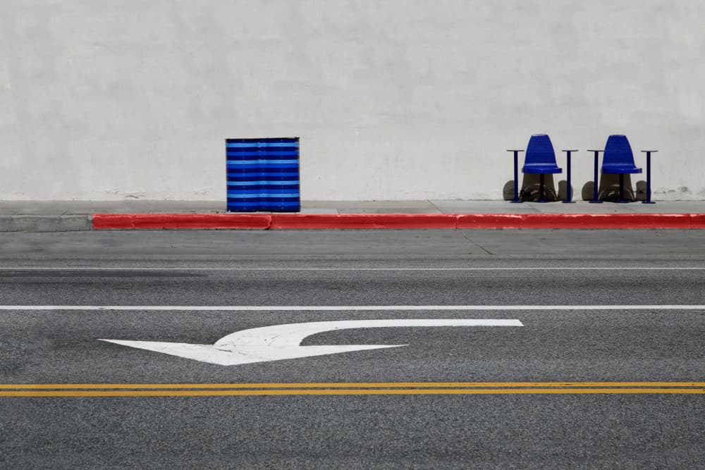 Urban Blues and Lines by Roxana Labagnara — canvas wall art