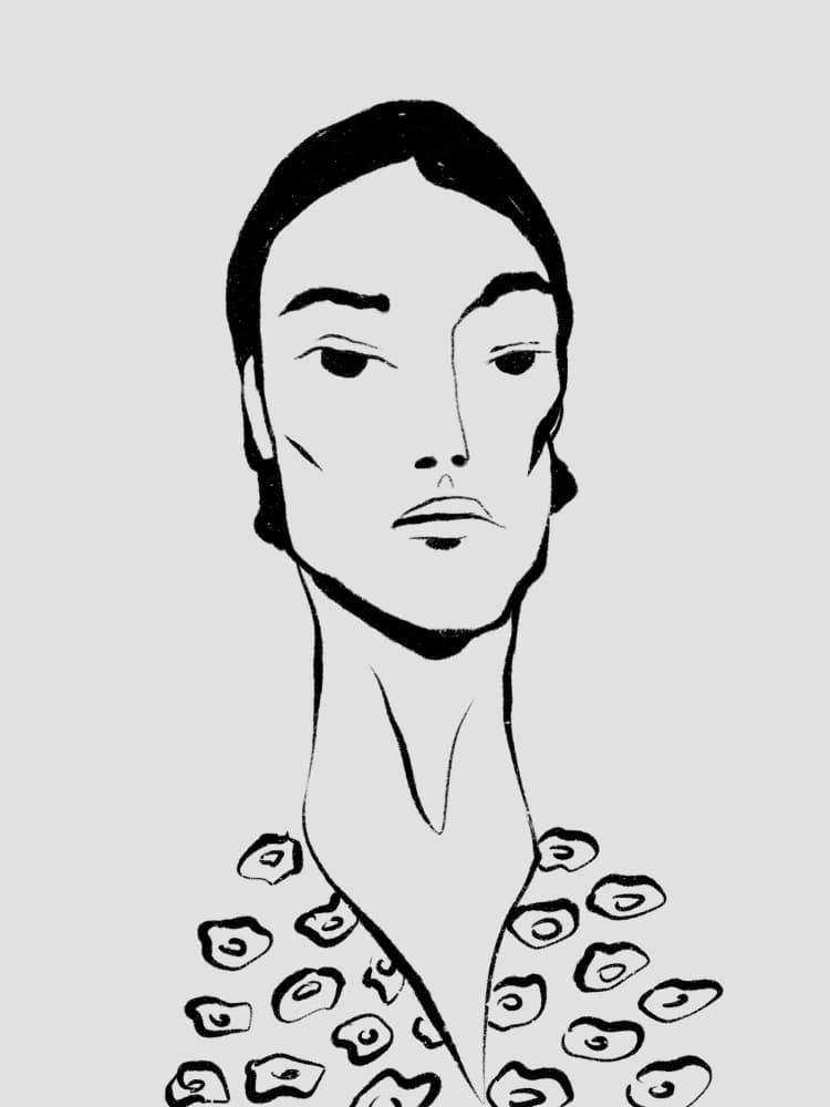 Bold Lines, Quiet Gaze by Treechild — canvas wall art