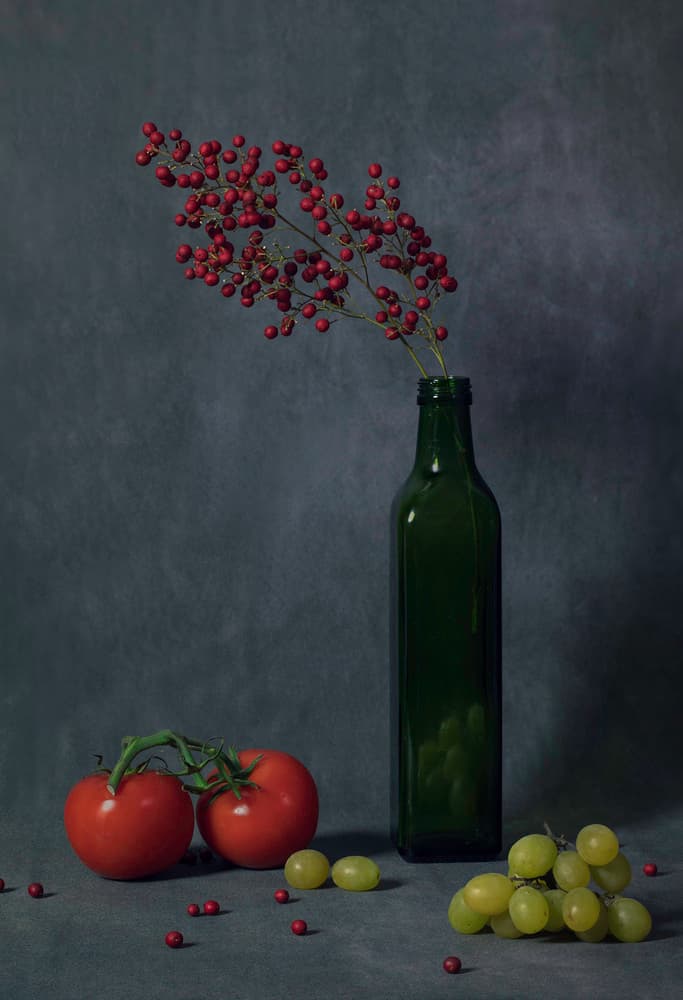Moody Produce Still Life by Binbin L. — canvas wall art
