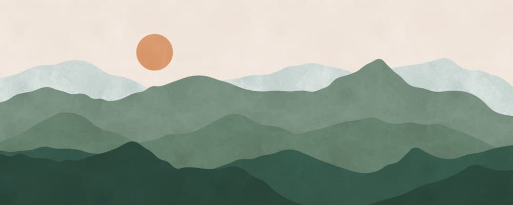 Green Mountains Sunset by Vitor Costa — canvas wall art