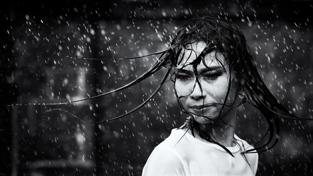 Woman In The Rain by polod — canvas wall art