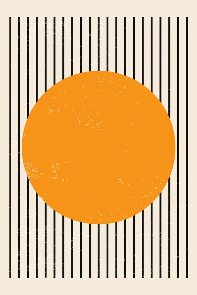 Orange Sun Lines by jay stanley — canvas wall art