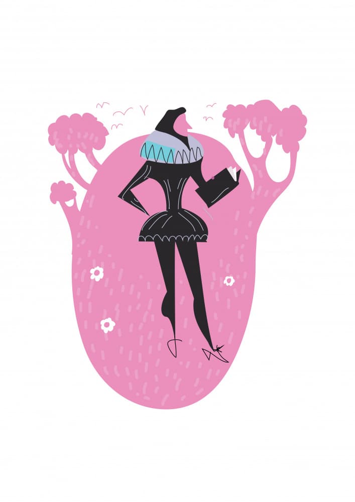 Elegant Reader In Pink by Nicholas — canvas wall art