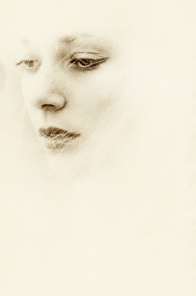 Ethereal Contemplative Portrait by Toni Fidanza — canvas wall art