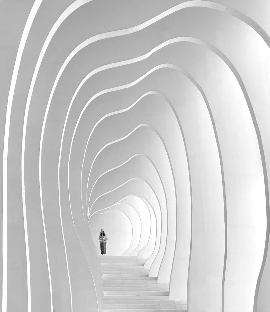 Figure in White Arches by Ivan Huang — canvas wall art