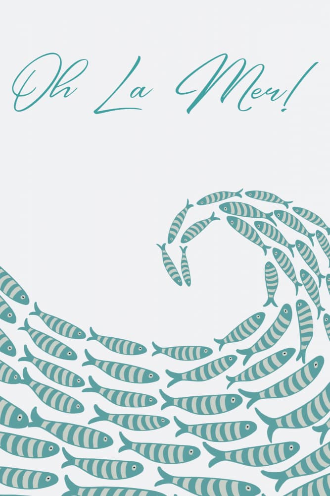 Fish Wave Symphony by Emel Tunaboylu — canvas wall art